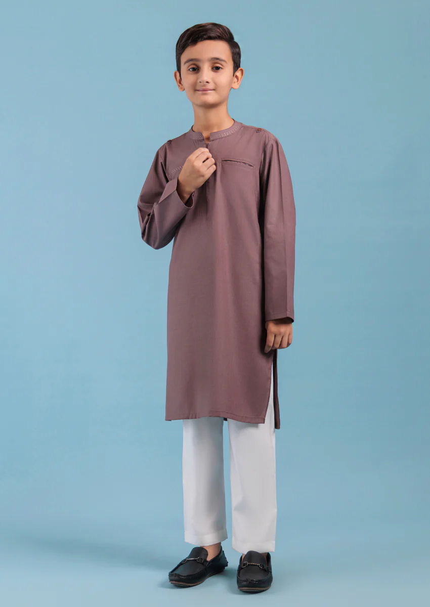 Maroon-Blended-Kurta - (B25KU1002) - Image 5