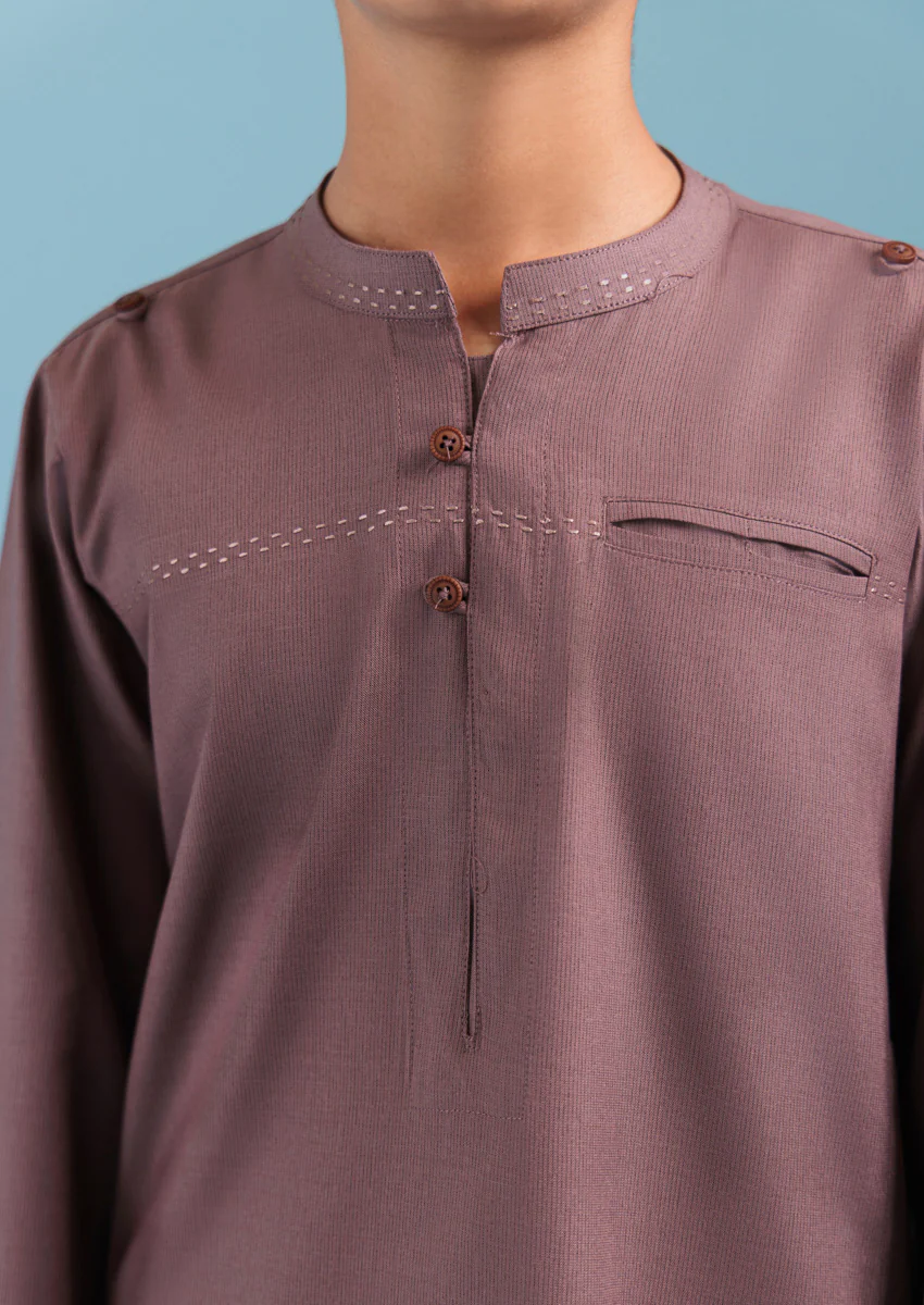 Maroon-Blended-Kurta - (B25KU1002) - Image 6