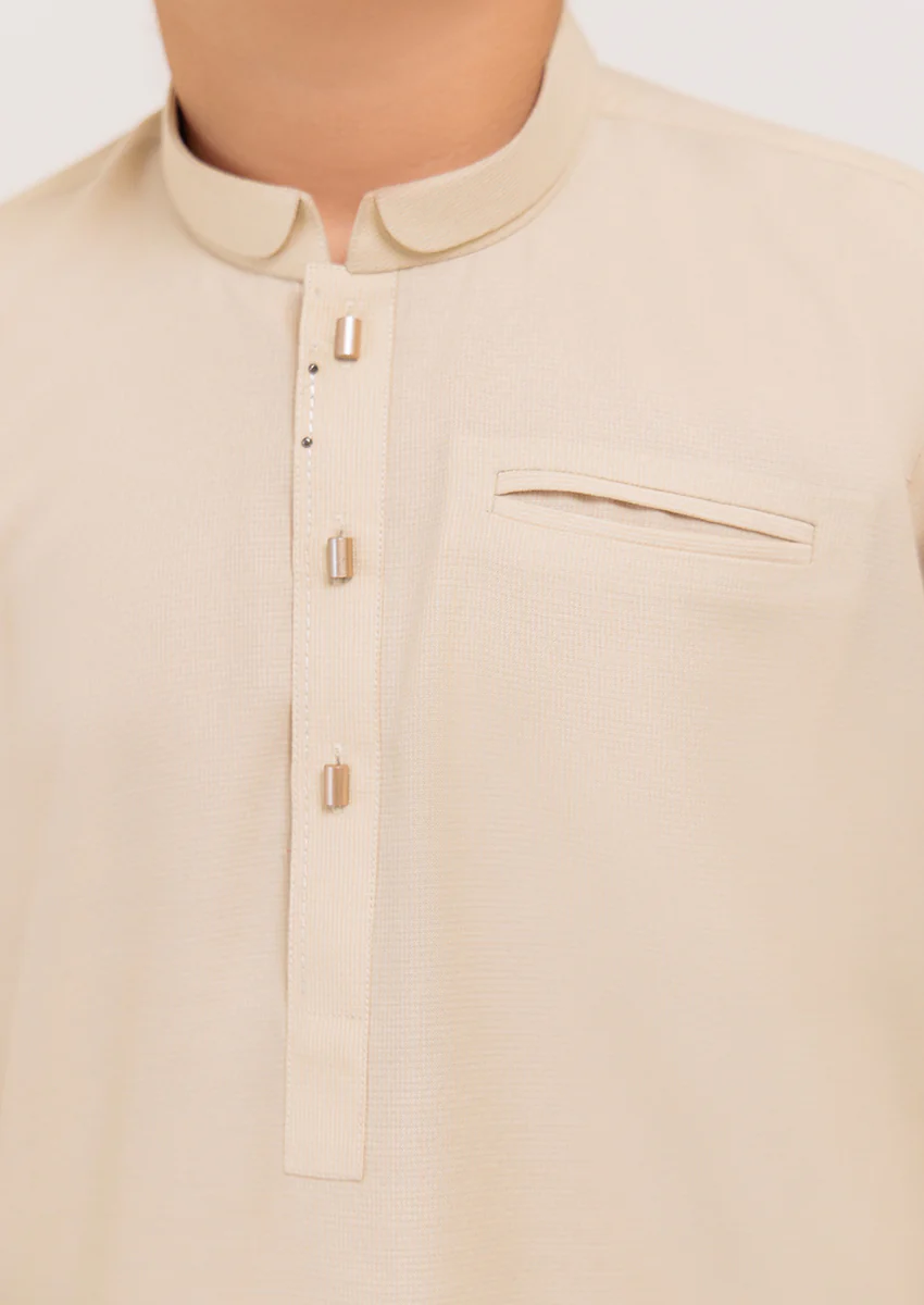 Beige-Blended-Shalwar Suit- (B25SS2032) - Image 5