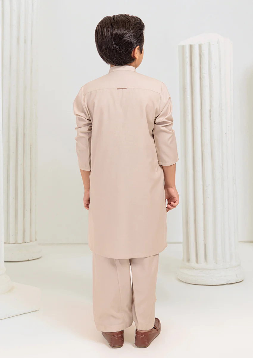 Beige-Blended-Shalwar Suit - (B25SS2034) - Image 2