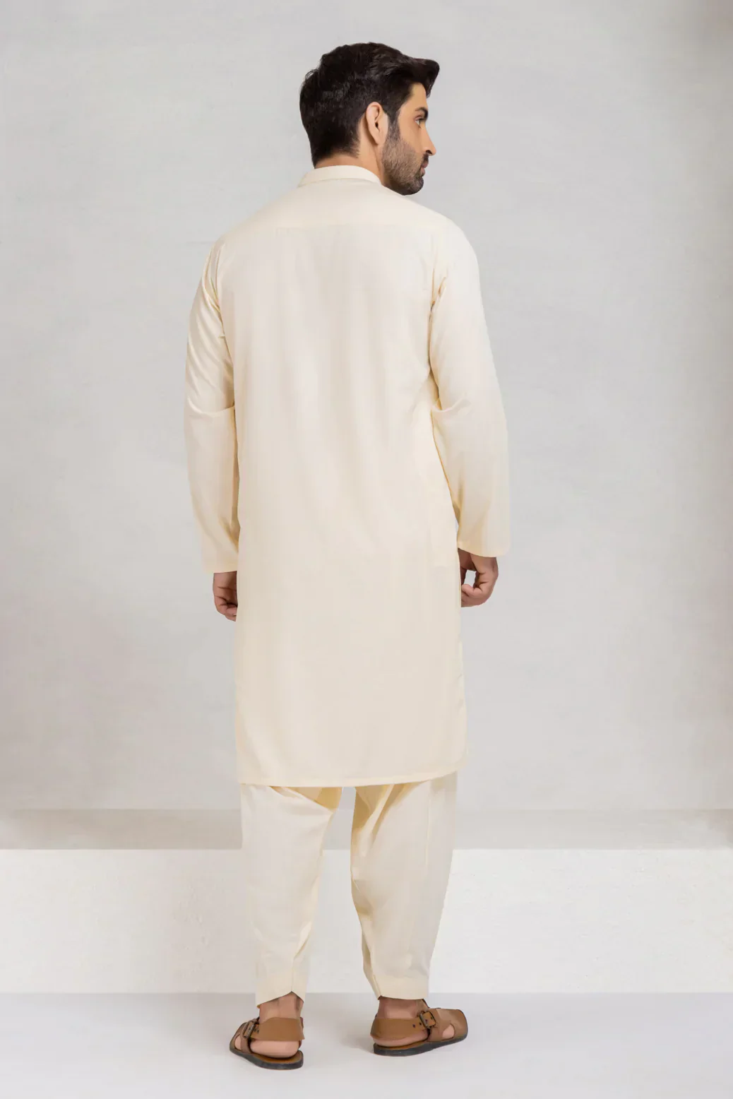 BEIGE-BLENDED-KURTA SHALWAR (KSRS23-017) - Image 5