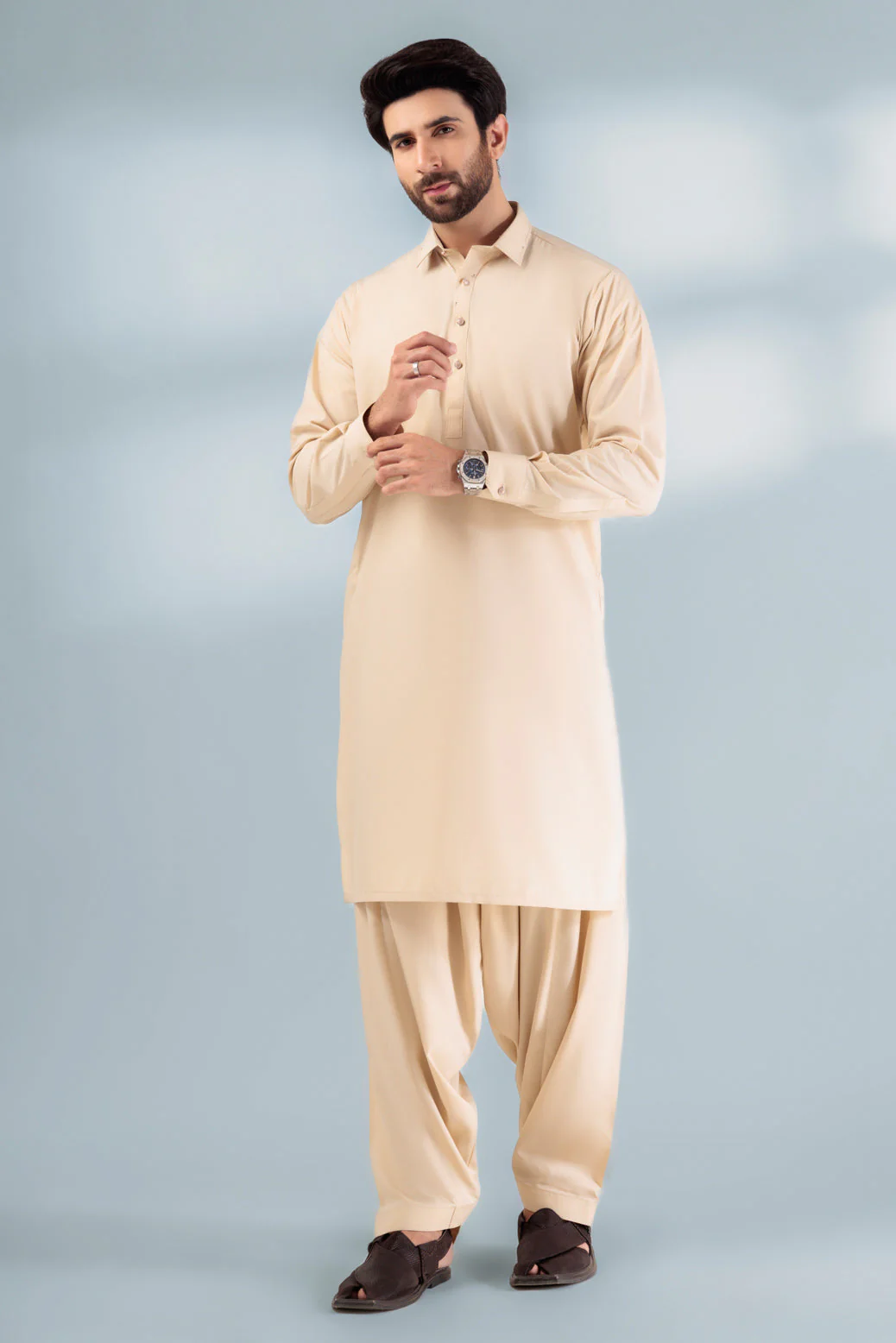 BEIGE-BLENDED-KURTA SHALWAR - (KSRS24-030) - Image 5