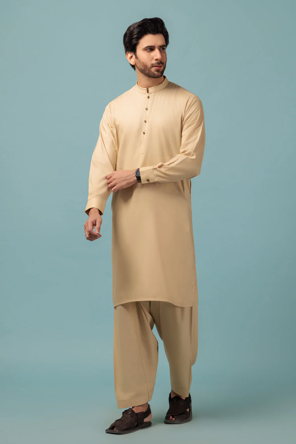 BEIGE-BLENDED-KURTA SHALWAR - (KSRW23-029) - Image 3