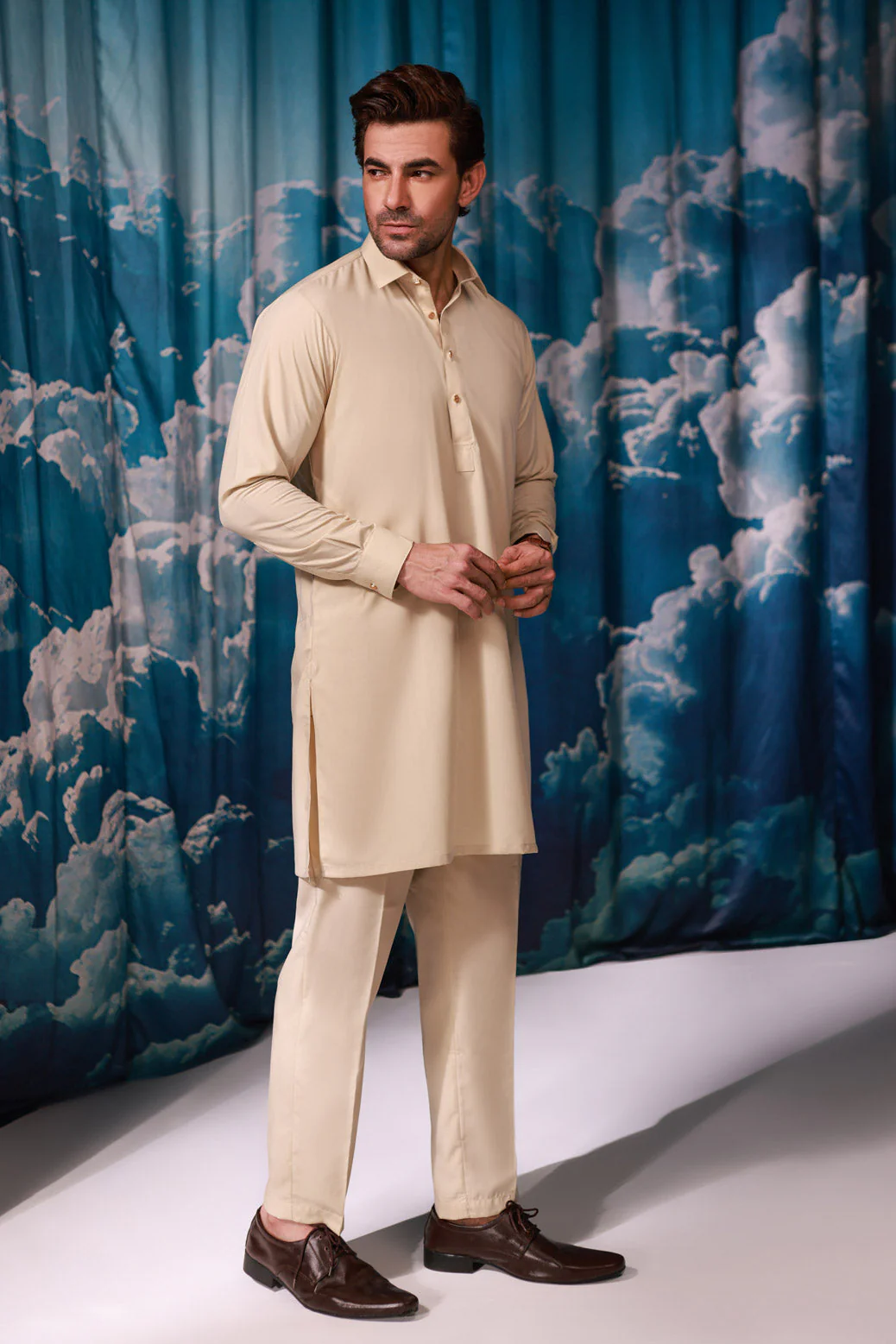 BEIGE-BLENDED-KURTA TROUSER - (KSW24-018) - Image 3
