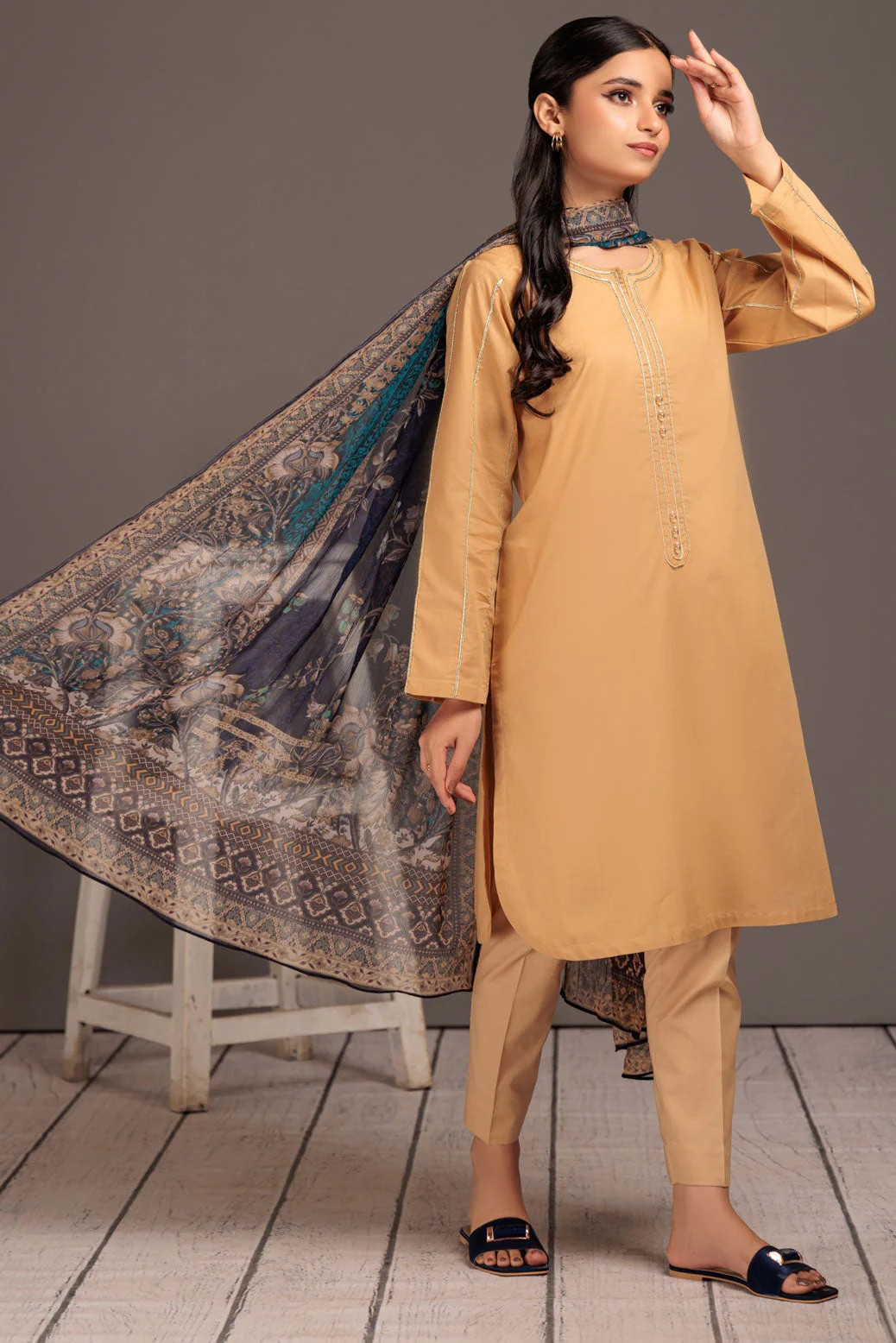 BEIGE-CAMBRIC-2 PIECE (SRS232P40) - Image 2