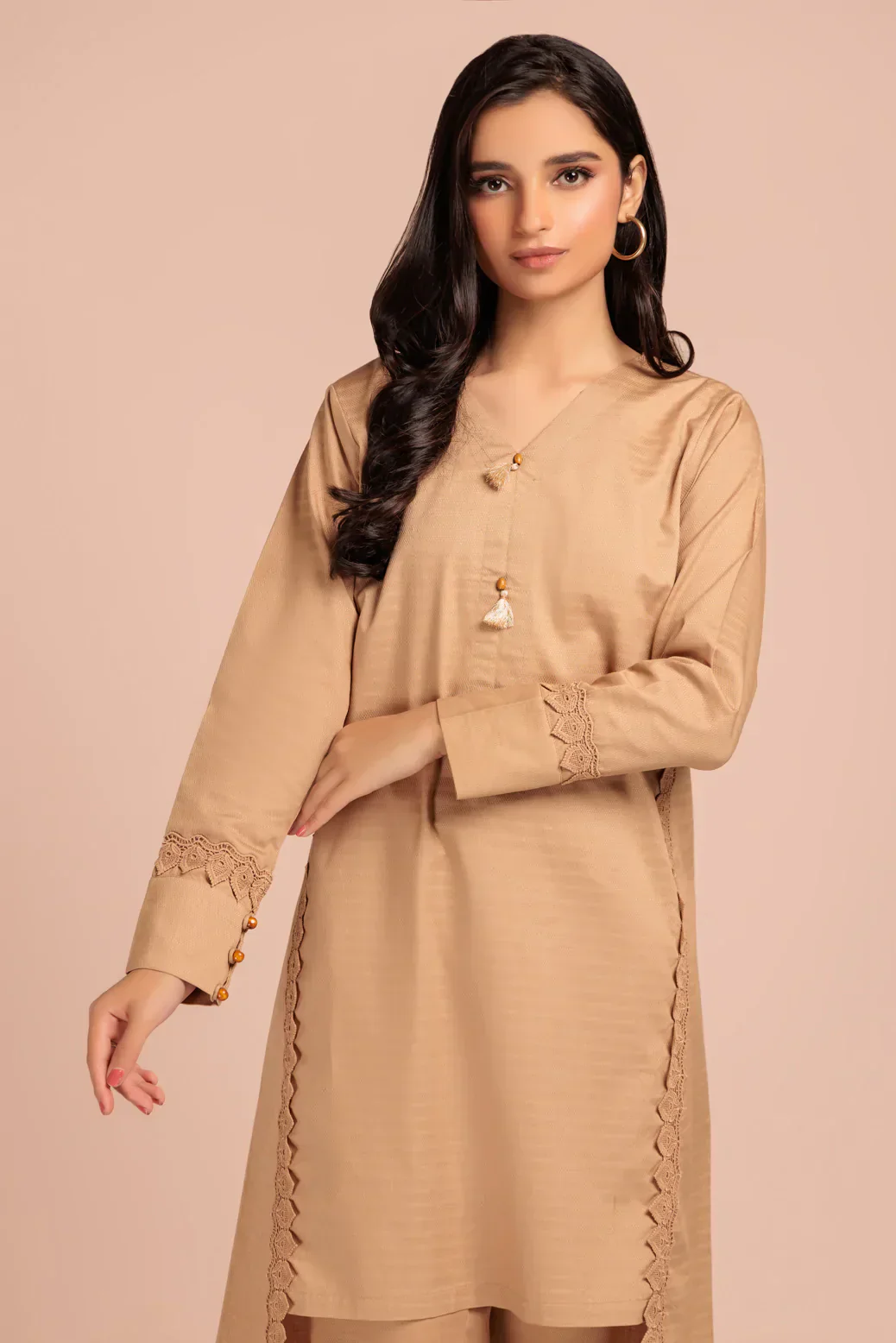 BEIGE-DOBBY-2 PIECE-SUIT (WHS222P08) - Image 2