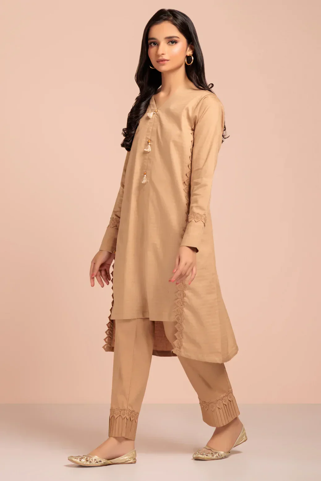 BEIGE-DOBBY-2 PIECE-SUIT (WHS222P08) - Image 3