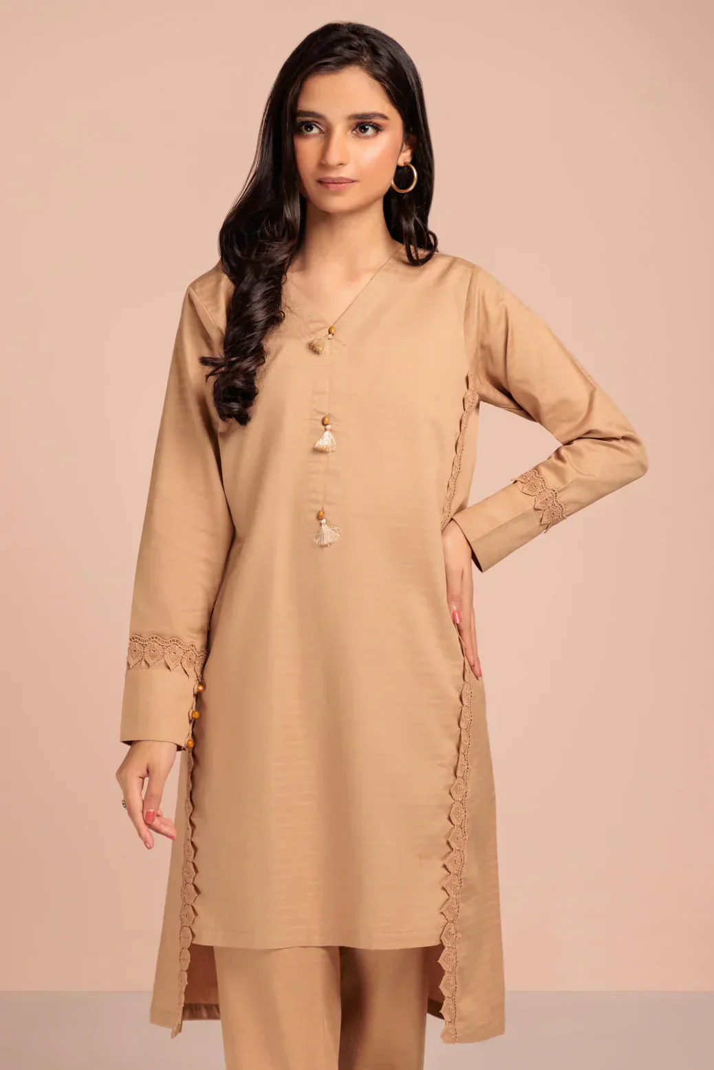 BEIGE-DOBBY-2 PIECE-SUIT (WHS222P08) - Image 4