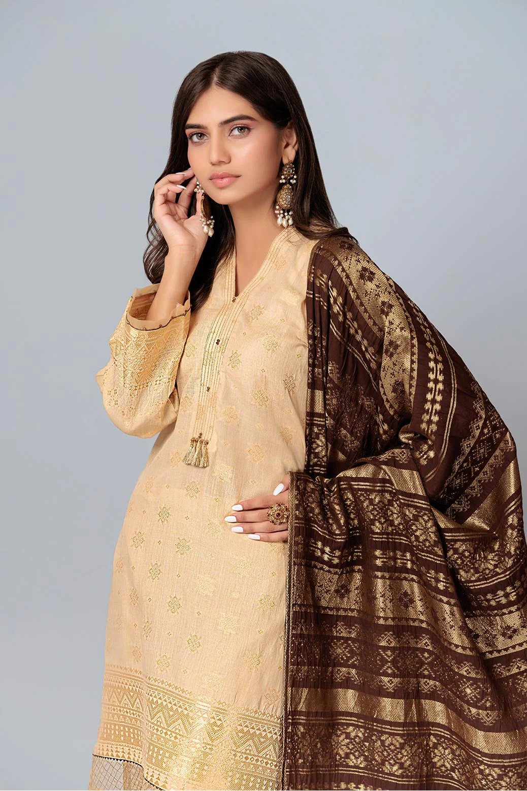 BEIGE-JACQUARD-3 PIECE (ABN233P11B) - Image 2