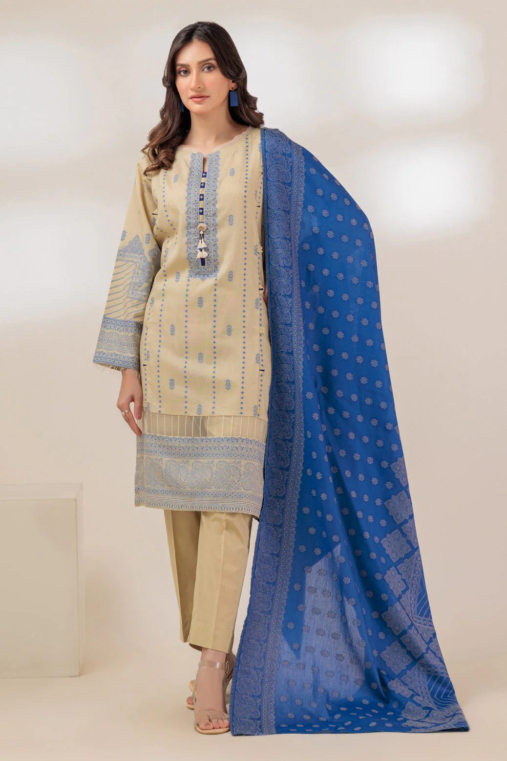 BEIGE-JACQUARD-3 PIECE (JRS233P11) - Image 2