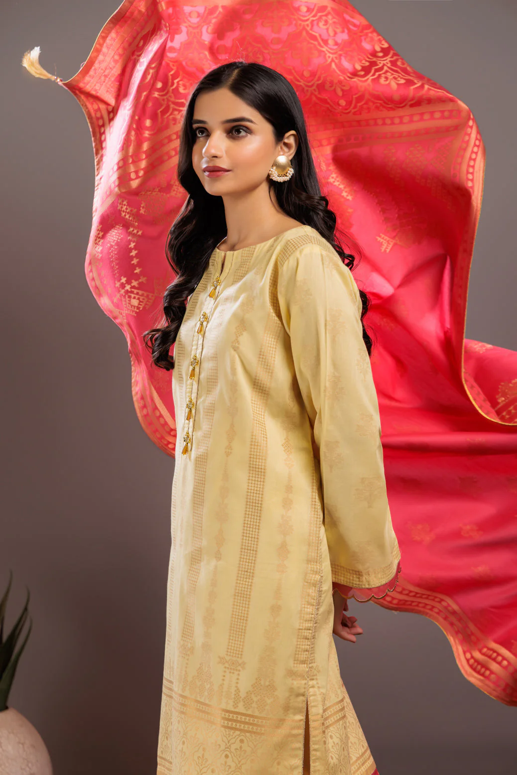 BEIGE-JACQUARD-3 PIECE (JSS233P16) - Image 2