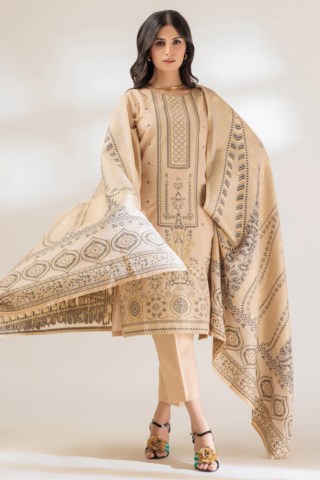 BEIGE-JACQUARD-3 PIECE (PWS5233P09) - Image 2