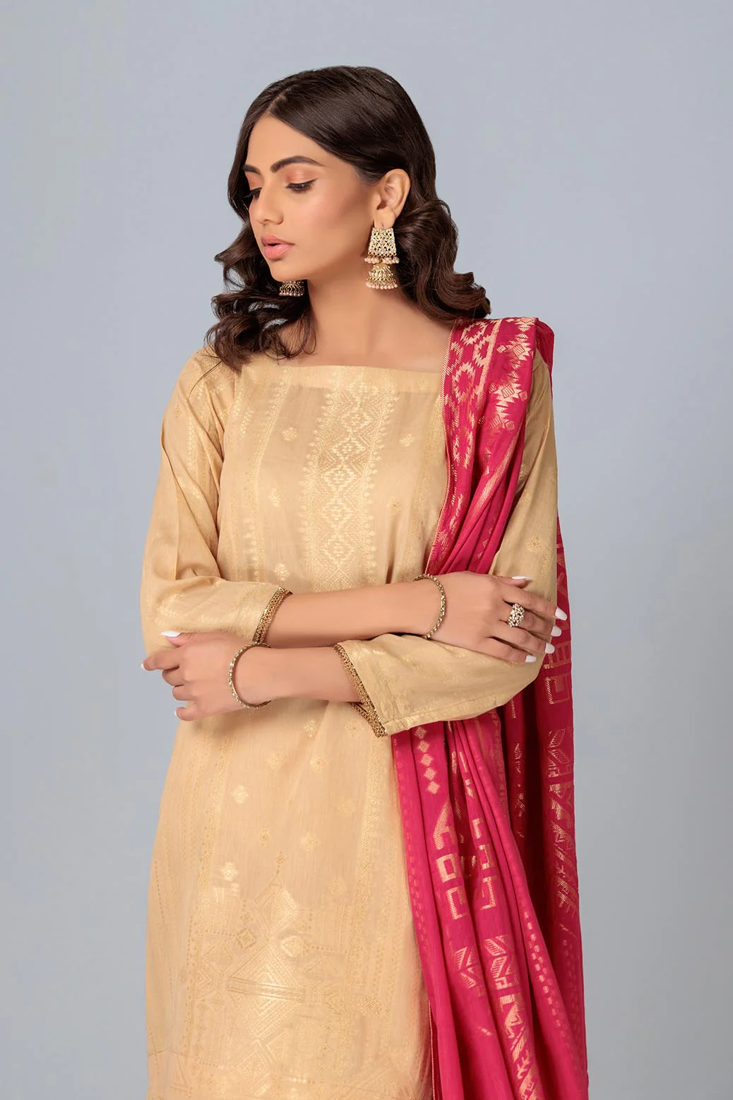 BEIGE-JACQUARD-3 PIECE (RBN233P43A) - Image 2