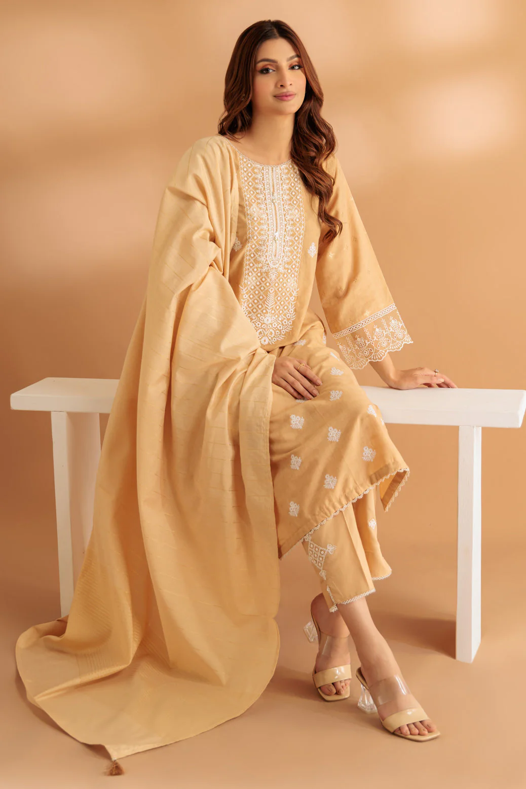 BEIGE-JACQUARD-3 PIECE (SS1243P03)