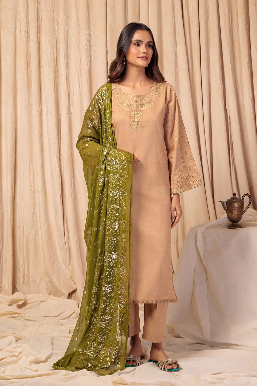 BEIGE-JACQUARD-3 PIECE (SS5243P28) - Image 2