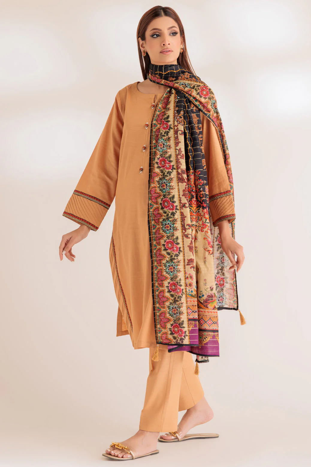 BEIGE-KHADDAR-3 PIECE (WS6233P13)