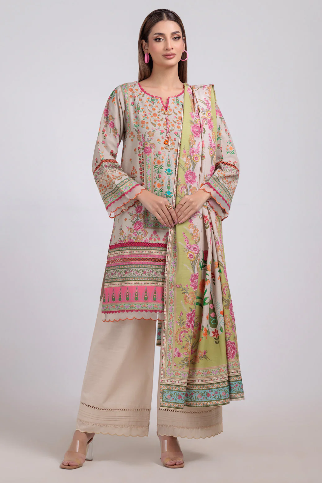 BEIGE-KHADDAR-3 PIECE (WS6243P35) - Image 4
