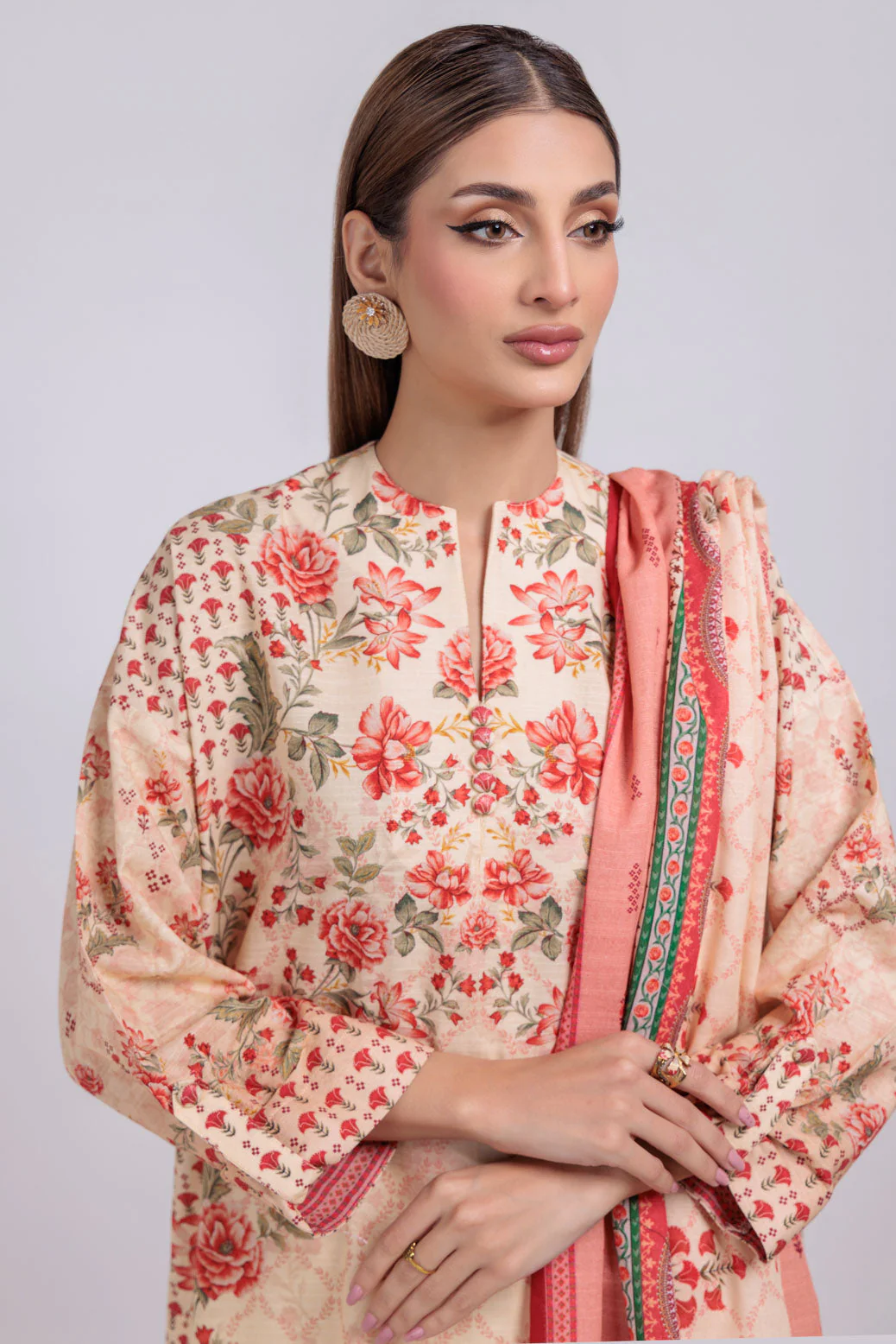 BEIGE-KHADDAR-3 PIECE (WS6243P89) - Image 3