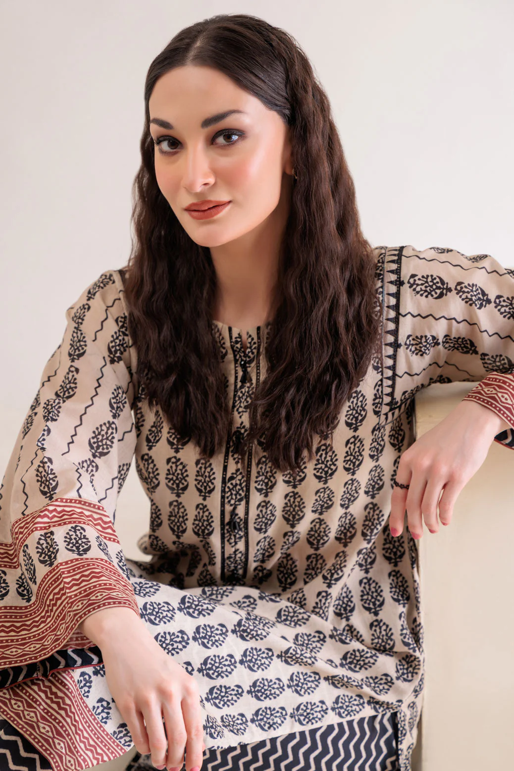 BEIGE-LAWN-2 PIECE (1S24B2P054) - Image 2