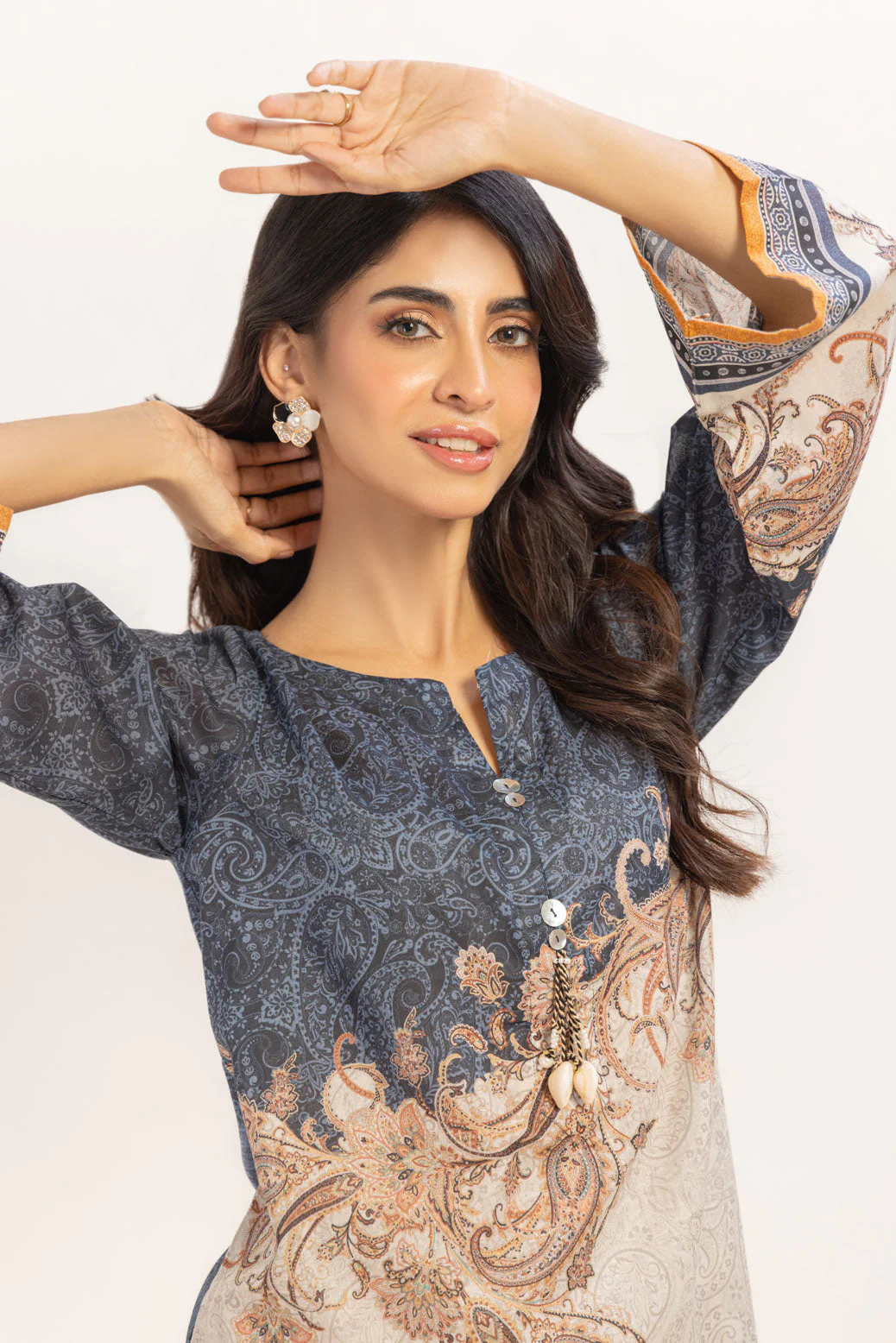 BEIGE-LAWN-2 PIECE (BPS1242P02) - Image 3