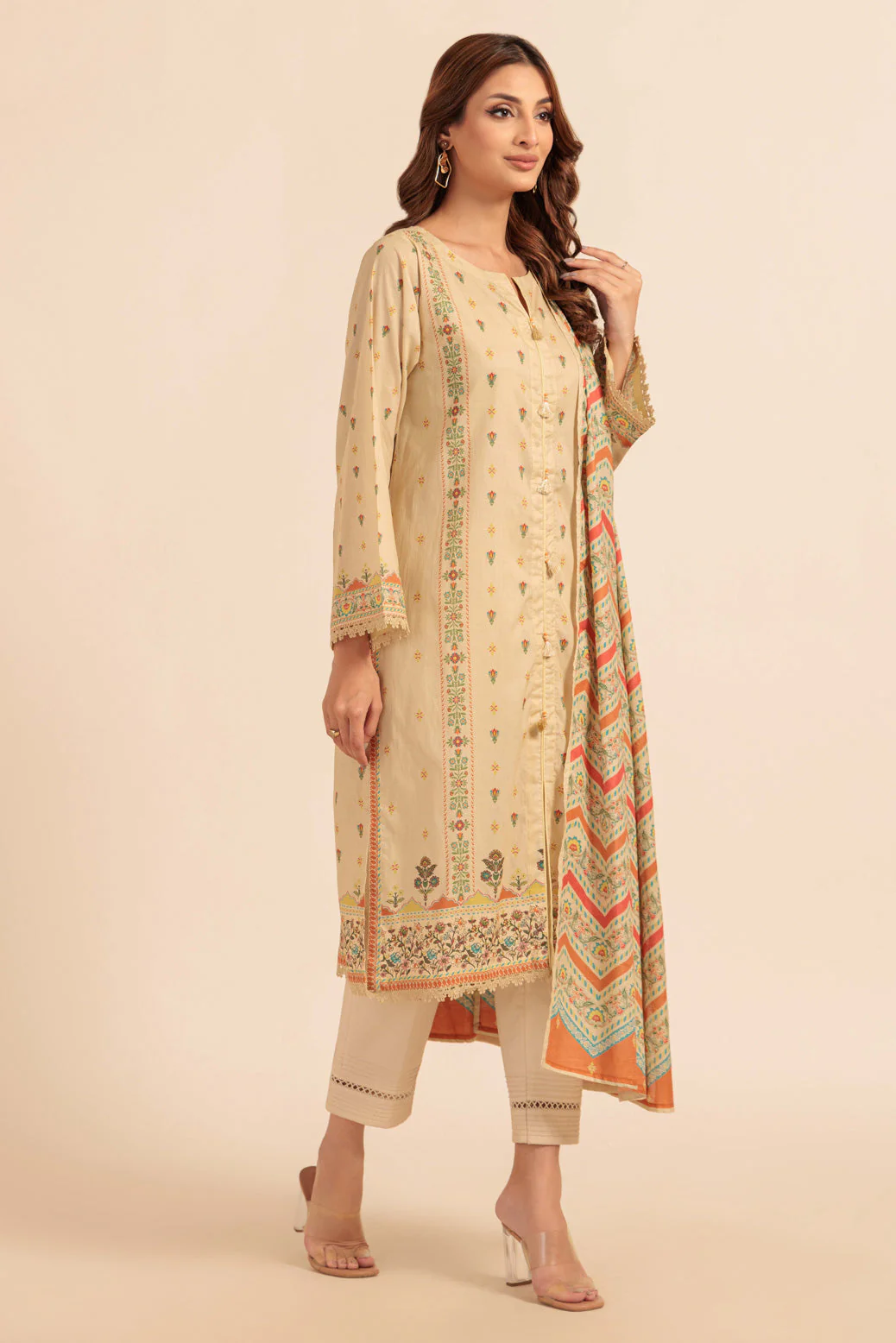 BEIGE-LAWN-2 PIECE (BS2242P06) - Image 2