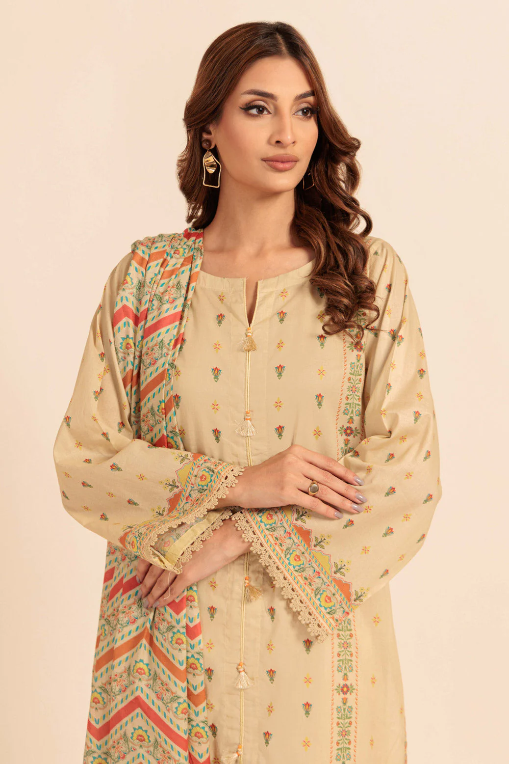 BEIGE-LAWN-2 PIECE (BS2242P06) - Image 4