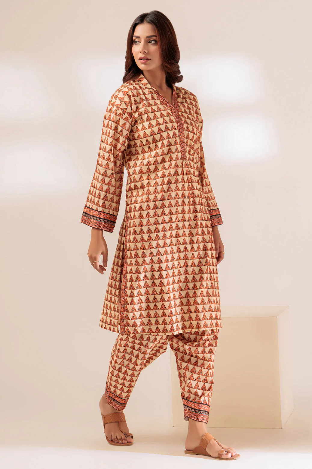 BEIGE-LAWN-2 PIECE (PWS1232P15) - Image 4