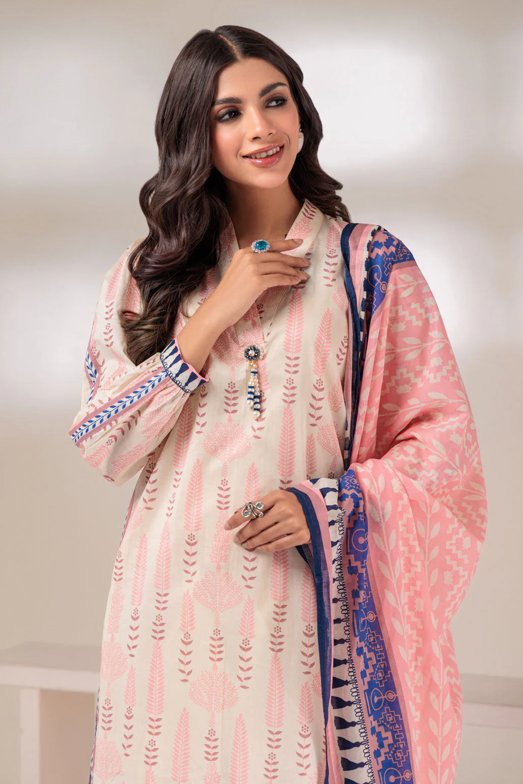BEIGE-LAWN-2 PIECE (SRS232P22) - Image 2