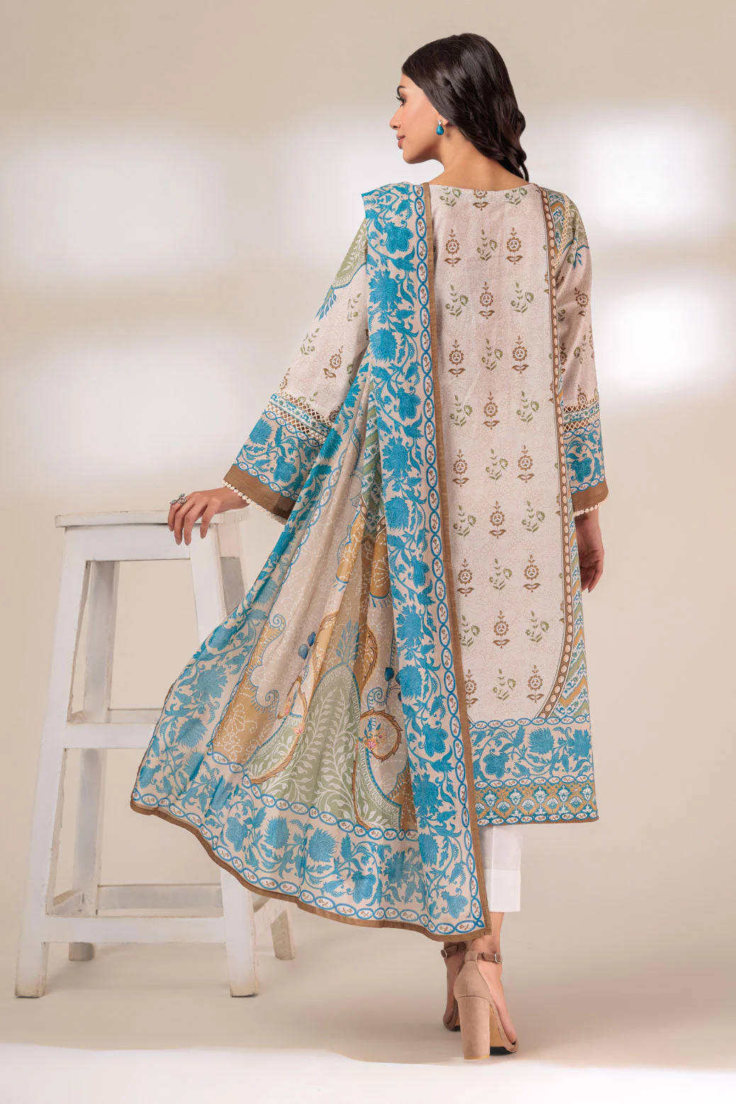 BEIGE-LAWN-2 PIECE (SSS232P12) - Image 5