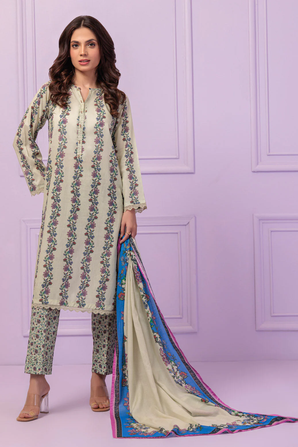 BEIGE-LAWN-3 PIECE (2S24B3P319) - Image 4
