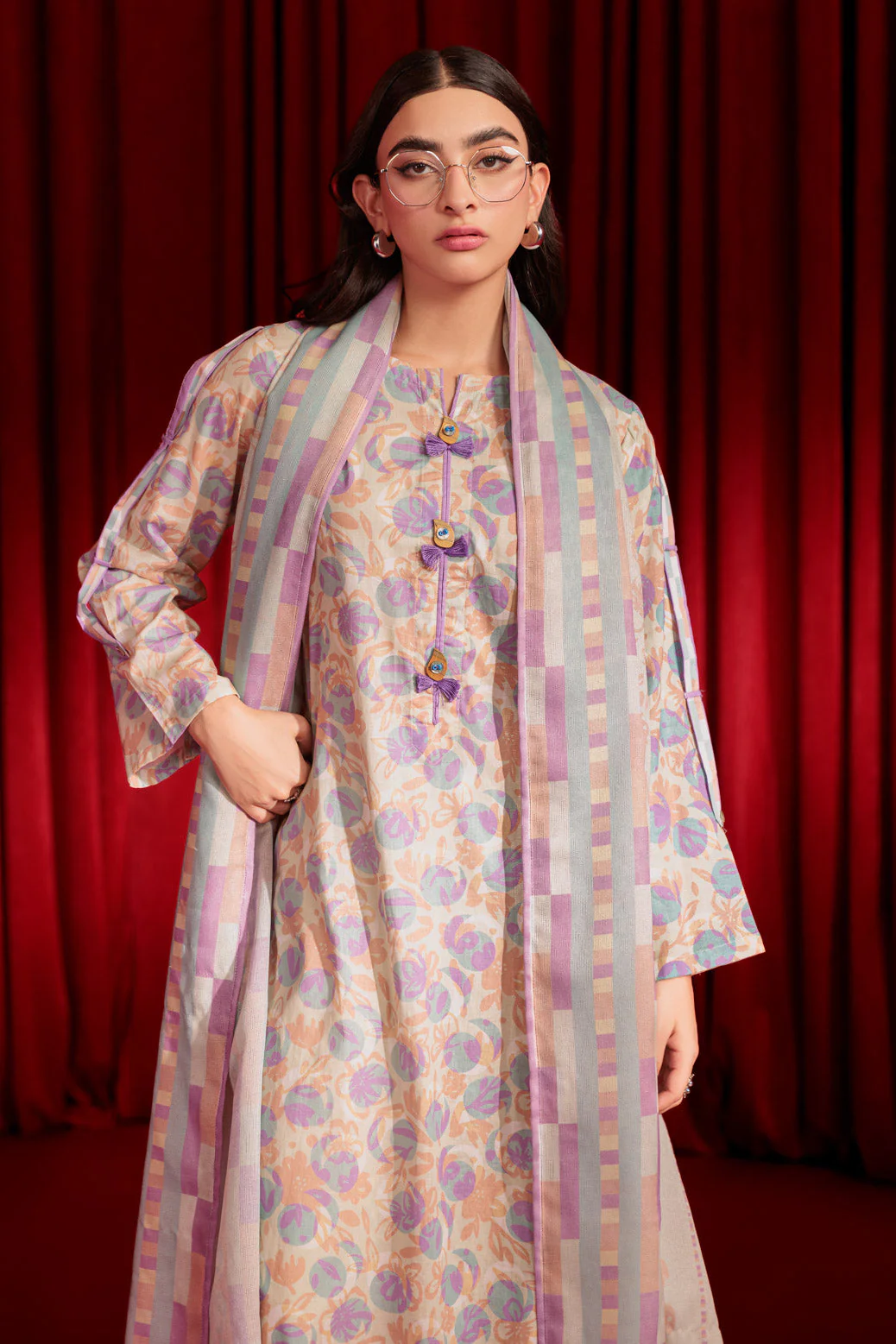 BEIGE-LAWN-3 PIECE (BPS1243P24) - Image 2
