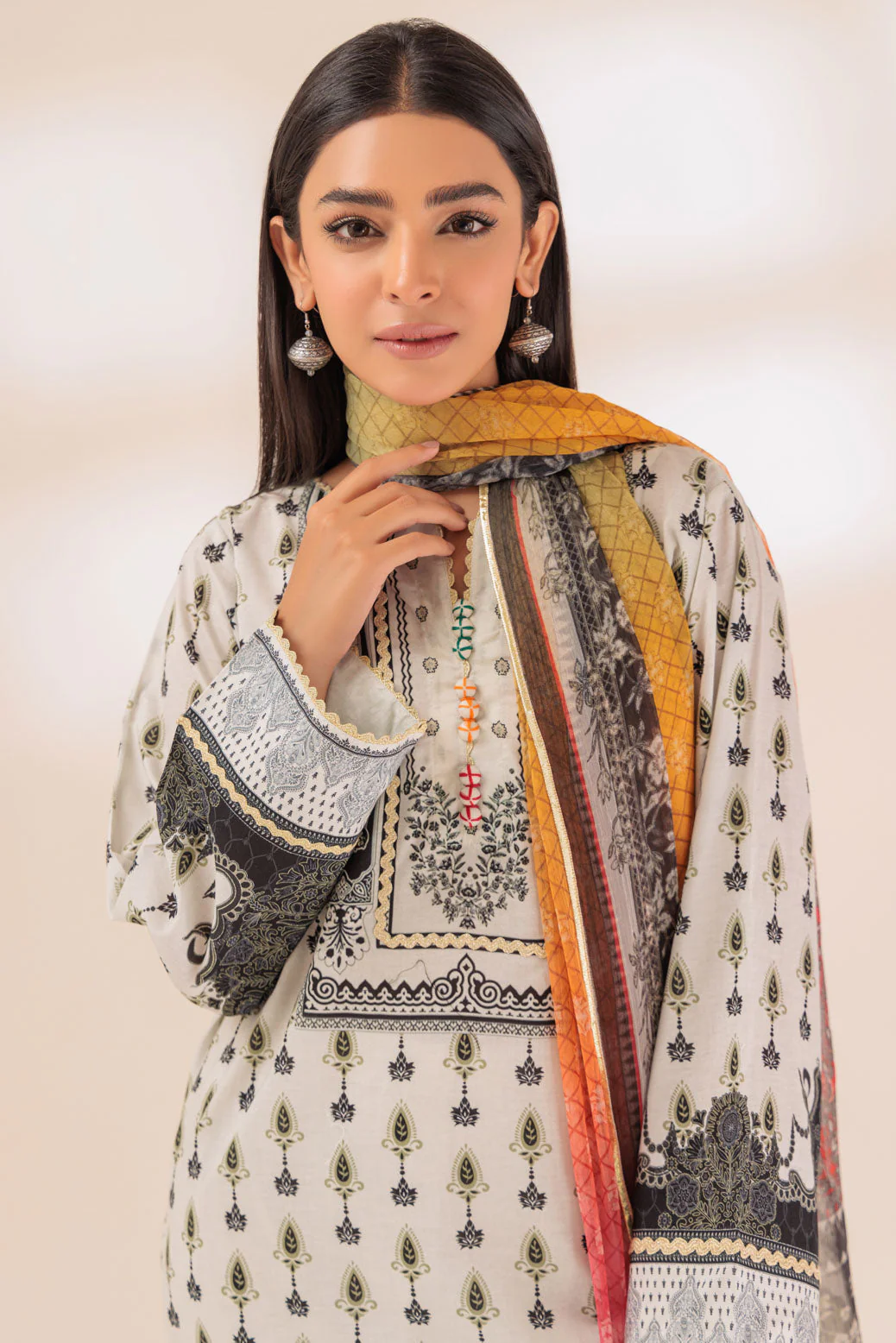 BEIGE-LAWN-3 PIECE (PWS3233P05) - Image 3
