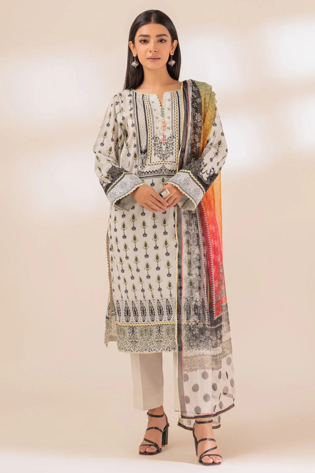 BEIGE-LAWN-3 PIECE (PWS3233P05) - Image 4