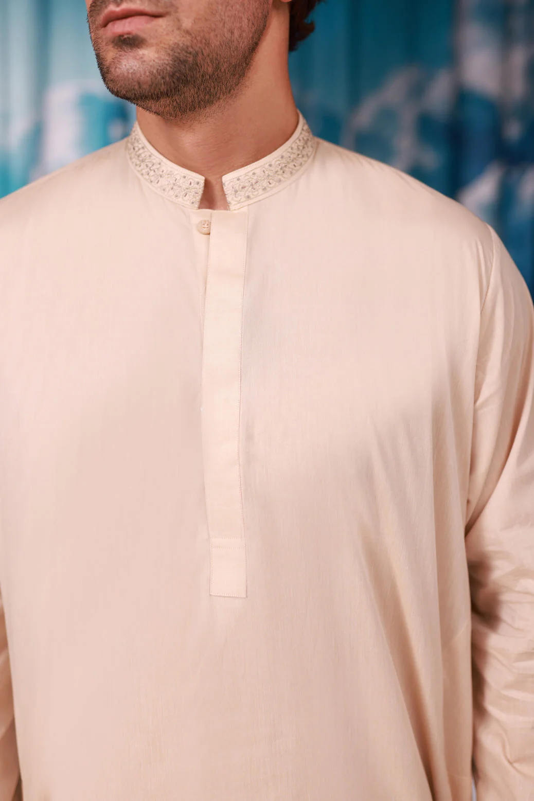 BEIGE-YARN DYED-KURTA SHALWAR - (KSRW24-019) - Image 4