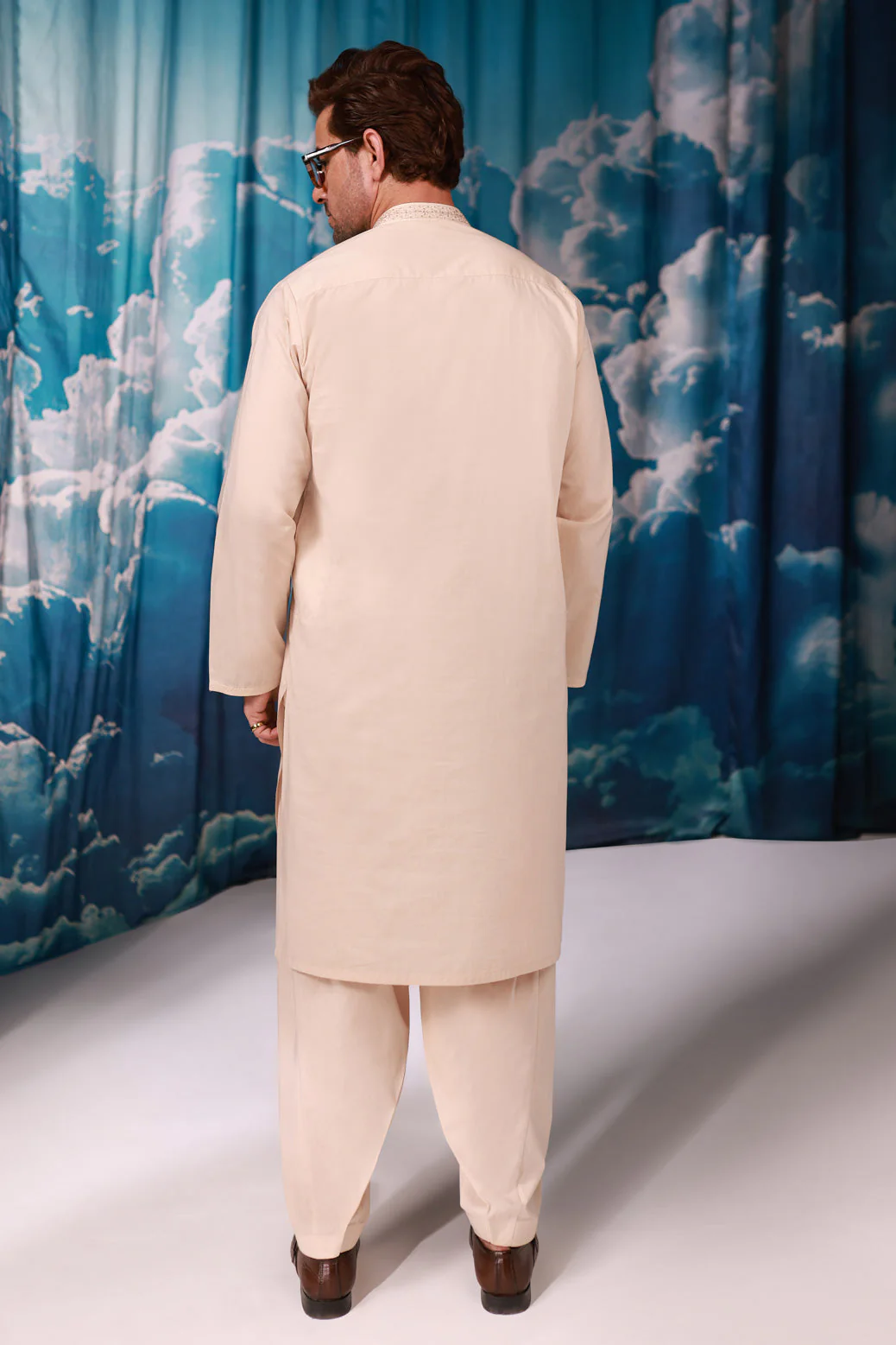 BEIGE-YARN DYED-KURTA SHALWAR - (KSRW24-019) - Image 5