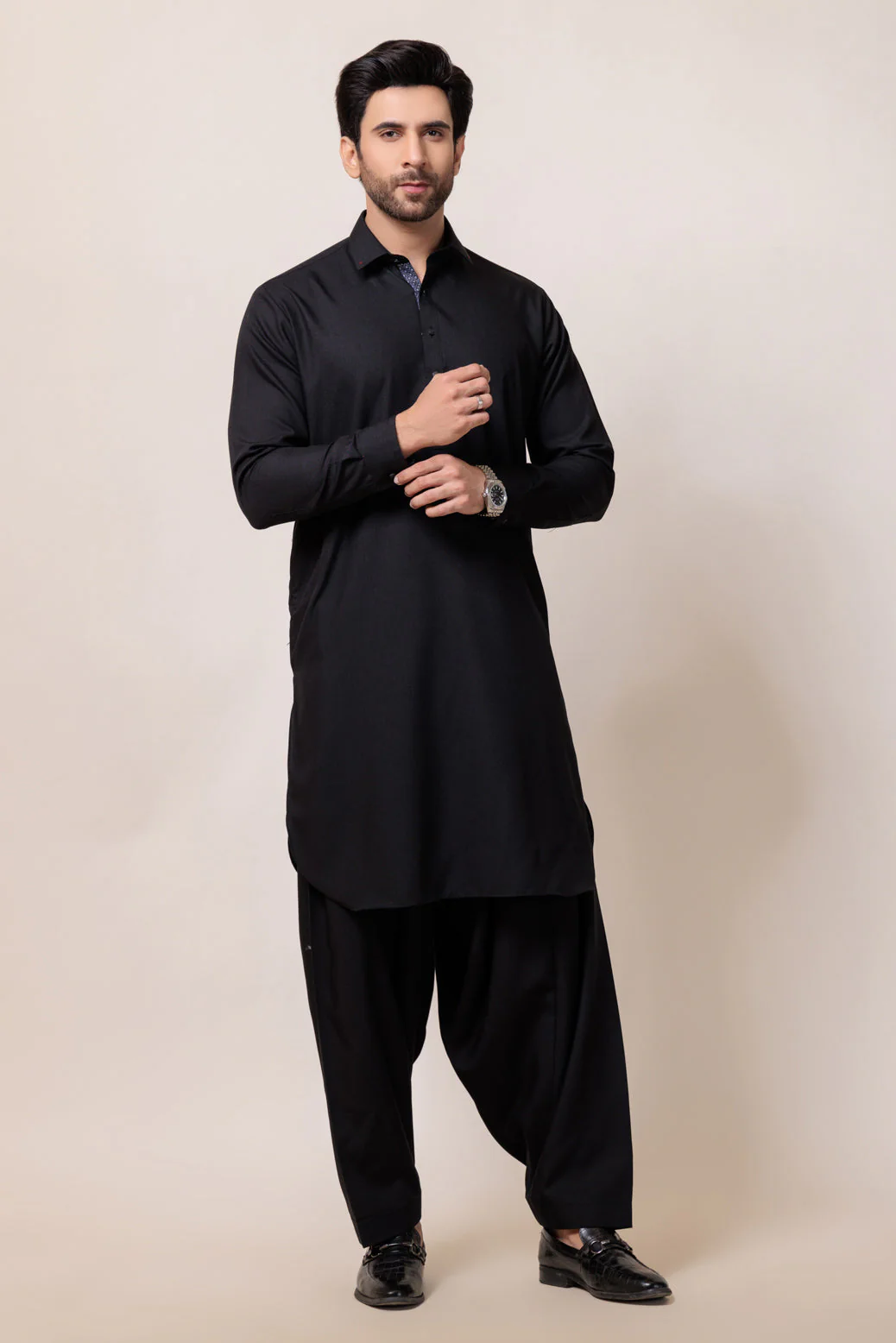 BLACK-BLENDED-SHALWAR SUIT - (GSSW24-019)