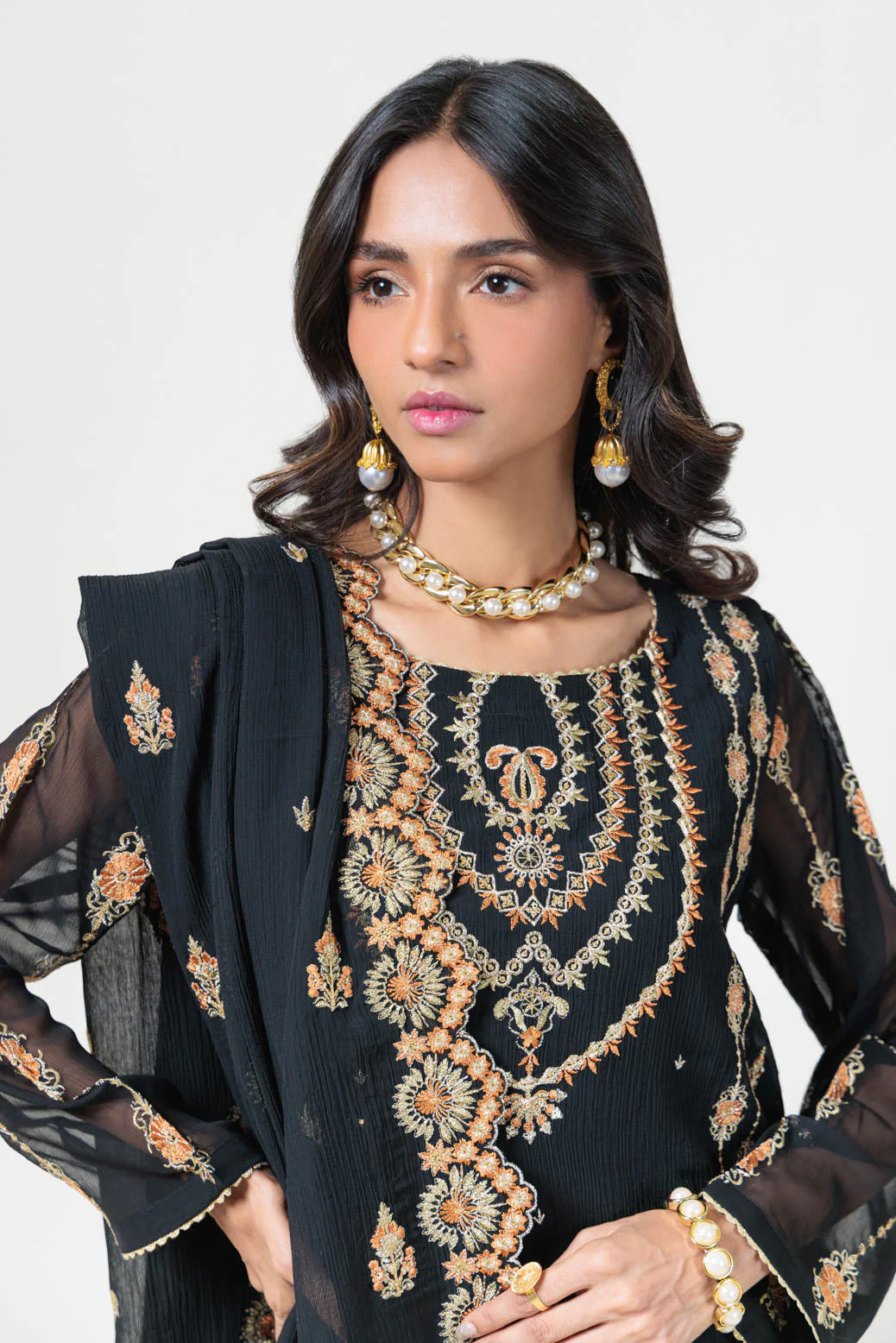 BLACK-CHIFFON-3 PIECE (BPS5243P17) - Image 2