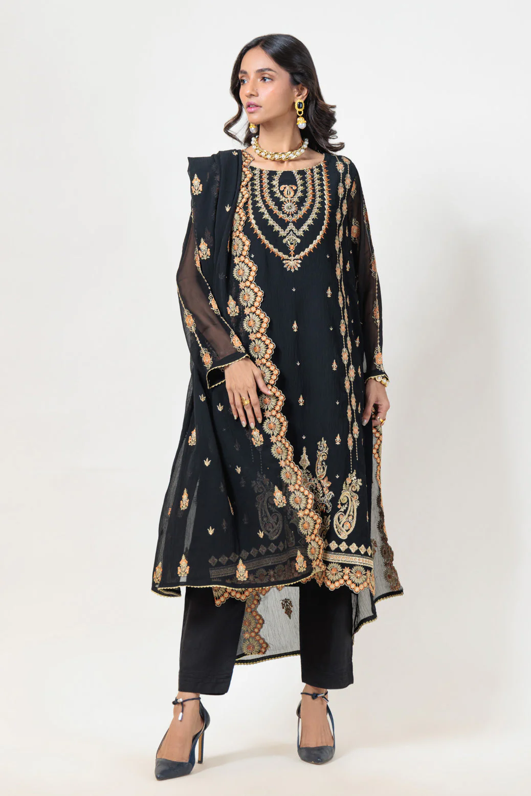 BLACK-CHIFFON-3 PIECE (BPS5243P17) - Image 4