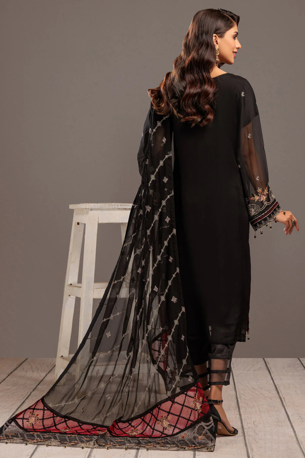 BLACK-CHIFFON-3 PIECE (MWF233P03) - Image 5