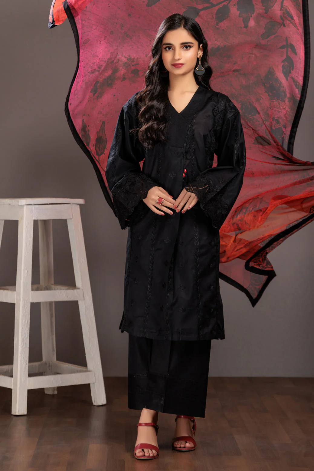 BLACK-CHIKANKARI-3 PIECE (WRS223P76) - Image 2