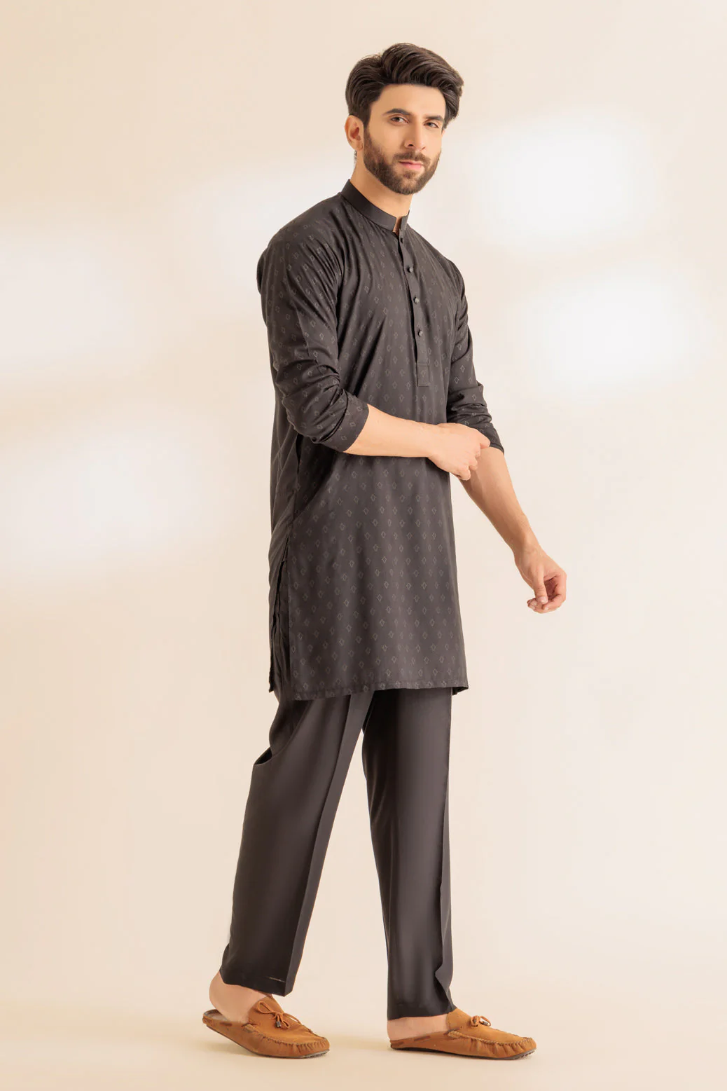 BLACK-COTTON-KURTA TROUSER - (KSS24-018) - Image 3
