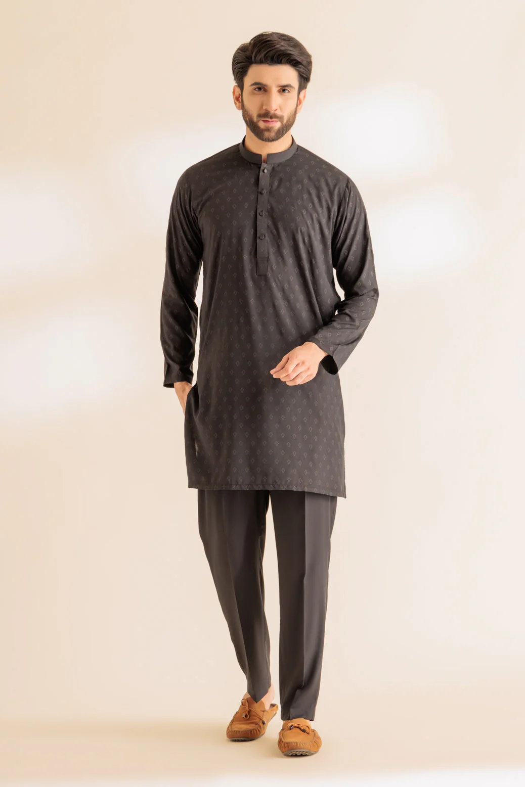 BLACK-COTTON-KURTA TROUSER - (KSS24-018) - Image 4