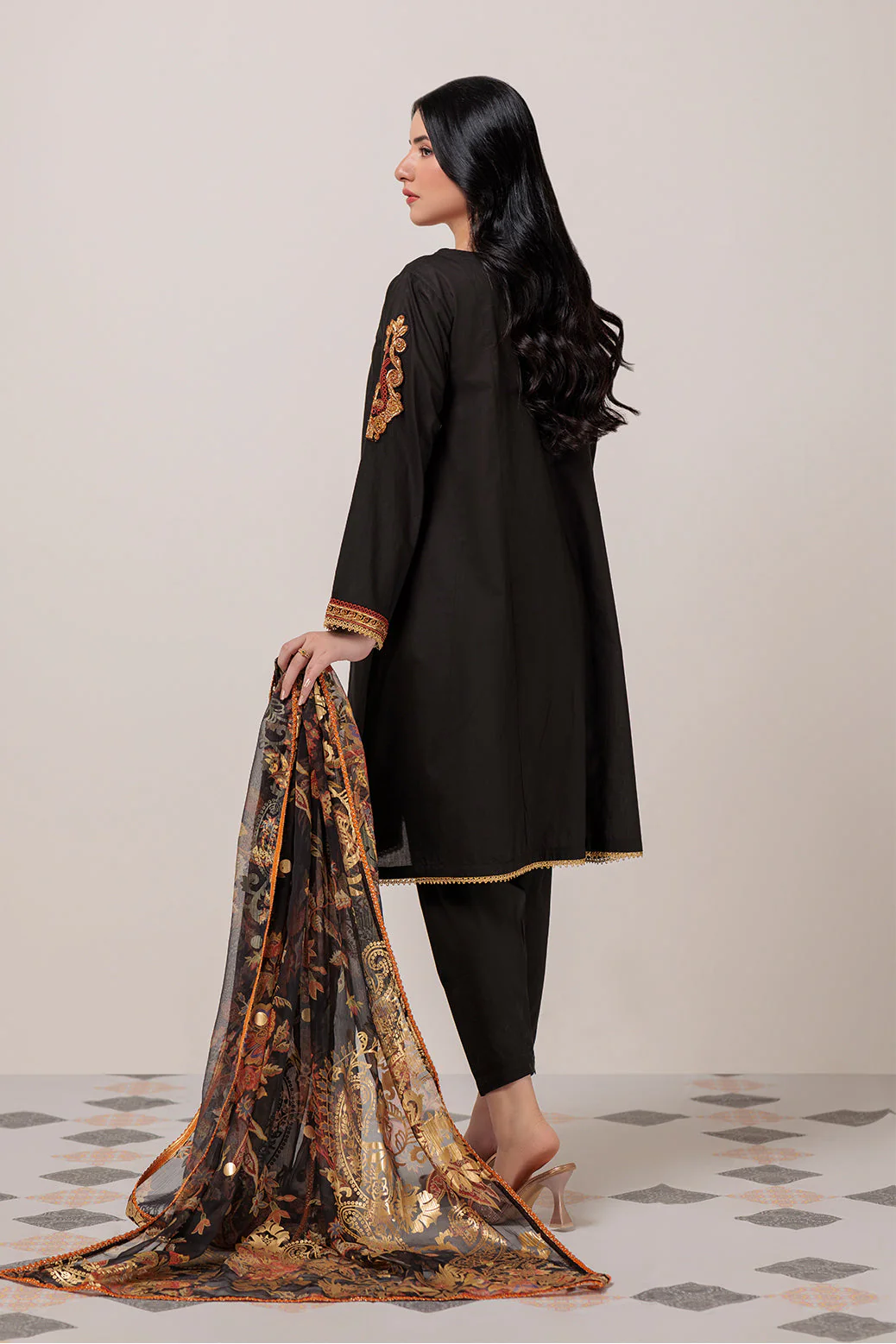 BLACK-DYED CAMBRIC-3 PIECE (HV3C233P04) - Image 4