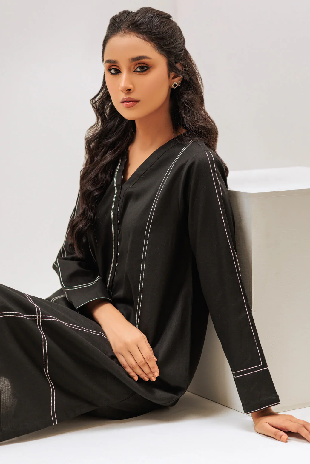 BLACK-DYED DOBBY-2 PIECE (SAS232P34) - Image 2