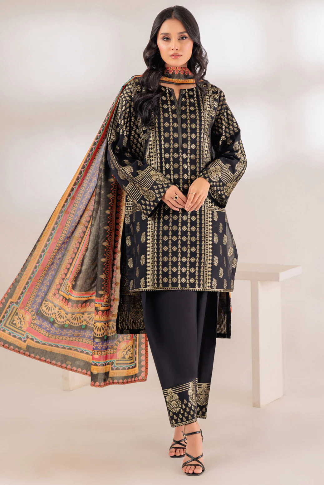 BLACK-JACQUARD-3 PIECE (JSS233P20) - Image 2