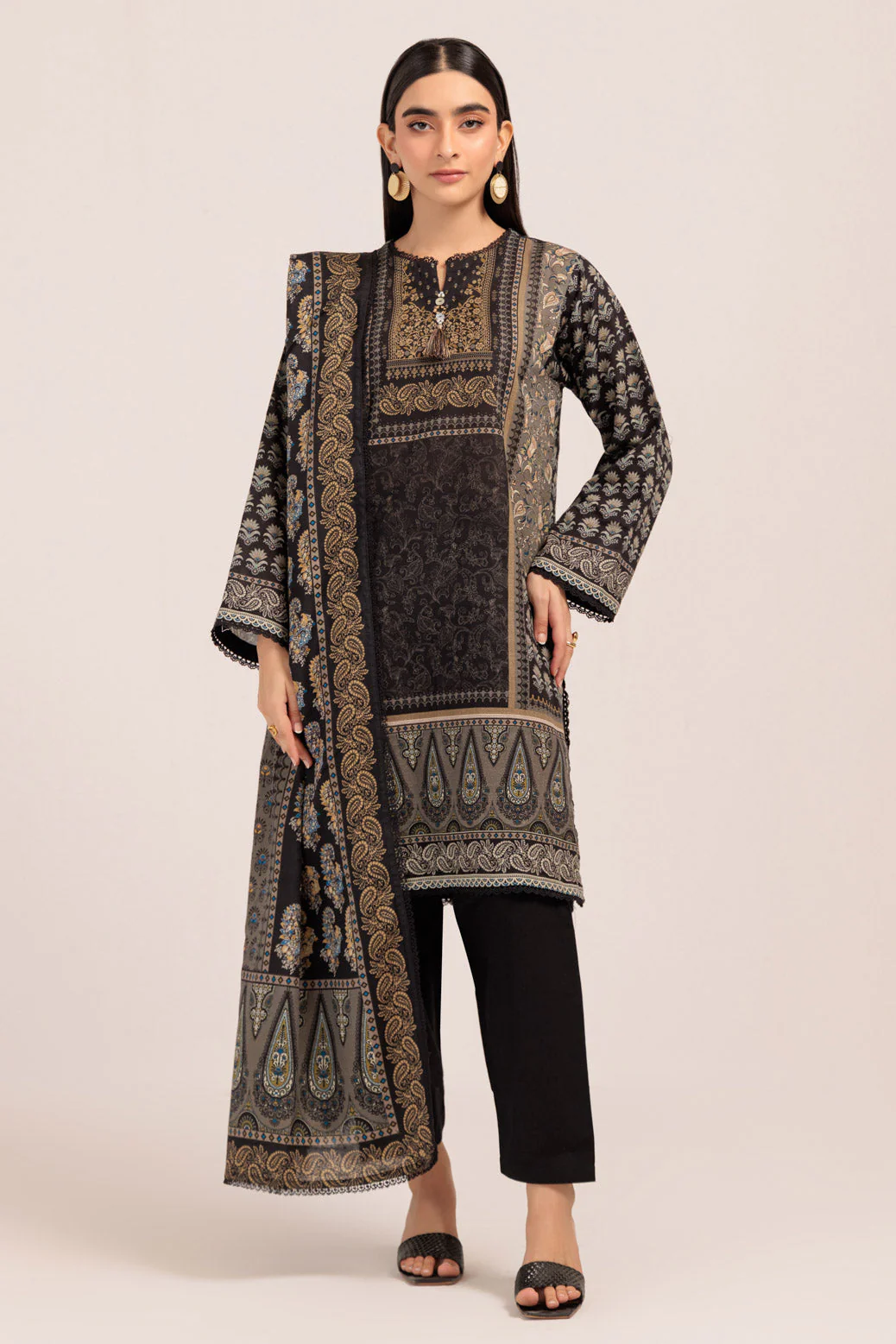 BLACK-KHADDAR-3 PIECE (WS2243P20) - Image 2