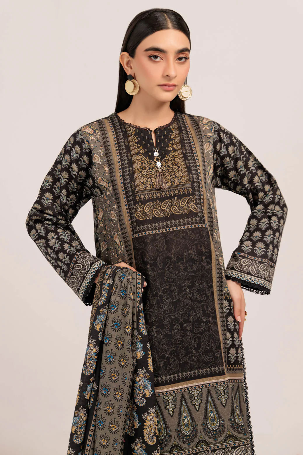 BLACK-KHADDAR-3 PIECE (WS2243P20) - Image 4