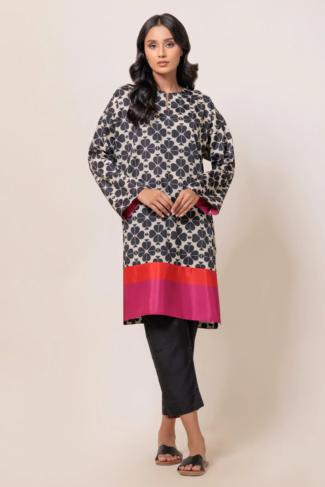 BLACK-POLY CREPE-2 PIECE (WS7242P10) - Image 2