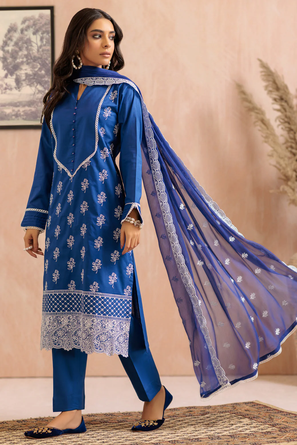 BLUE-CHIKANKARI-3 PIECE (WRS223P95) - Image 2