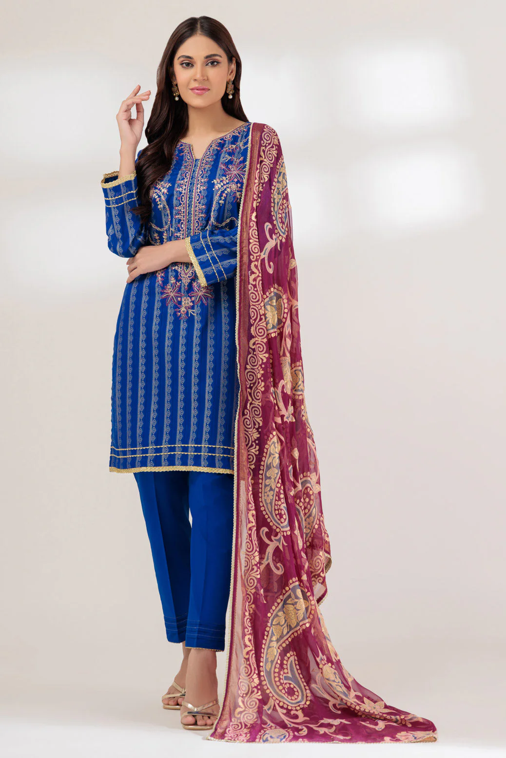 BLUE-JACQUARD-3 PIECE (BSHS233P21) - Image 2